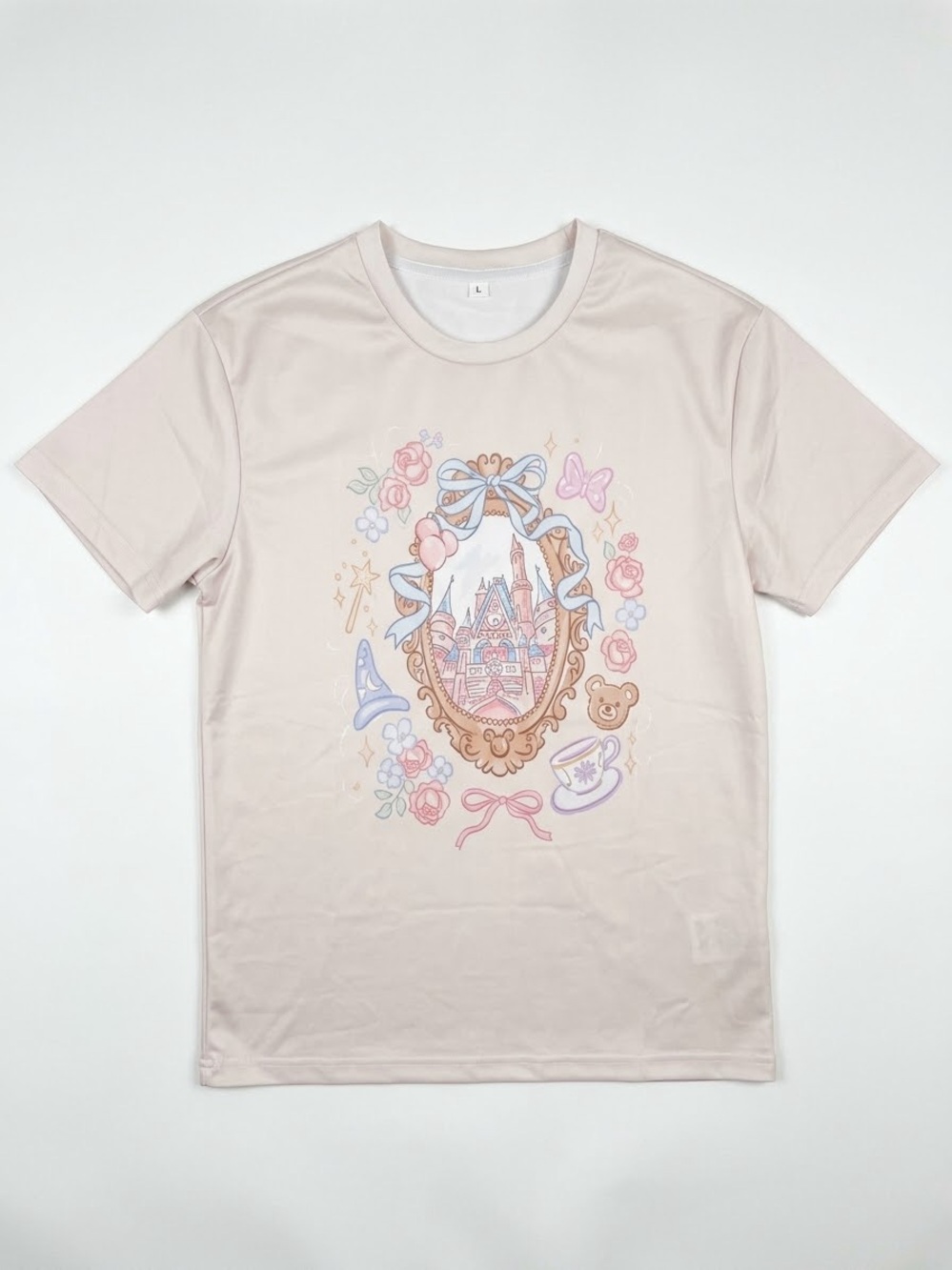 NWOT Disney Girly Castle Graphic Dri-Fit Tee with Pastel Accents